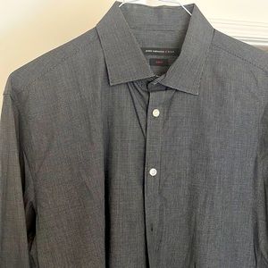 John Varvatos mens black micro-check shirt